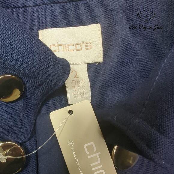 Chico's Hook and Loop Closure Jacket Size 2 (12) - Picture 2 of 5